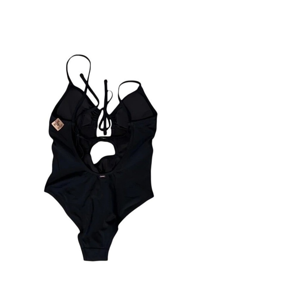 Victoria's Secret One Piece Swimsuit Black Beach Padded Front Keyhole Medium